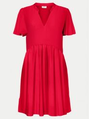 JDY Sukienka letnia Star 15257228 Czerwony Regular Fit. Czerwone sukienki damskie JDY, bez wzorów, z wiskozy, retro, bez ramiączek. Za 89.99 zł.