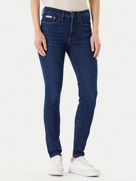 Calvin Klein Jeans Jeansy LV047B772G Granatowy Skinny Fit. Niebieskie jeansy damskie Calvin Klein Jeans, bez wzorów, z bawełny. Za 269.99 zł.
