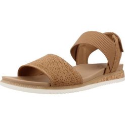Sandały SKECHERS 114710S Brązowy. Brązowe sandały damskie Skechers, bez wzorów, z materiału, bez obcasa, bez zapięcia. Za 199.99 zł.