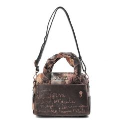 Brązowa Torebka Anekke Elegancki Kuferek Damski. Brązowe kuferki damskie Anekke, na ramię, z nadrukiem, bez dodatków. Za 389.00 zł.