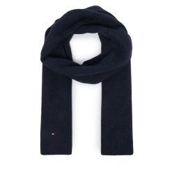Szalik Tommy Hilfiger. Niebieskie szaliki damskie Tommy Hilfiger, bez wzorów. Za 289.99 zł.
