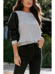 Milan Kiss Bluza w kolorze szaro-czarnym rozmiar: M. Czarne bluzy damskie Milan Kiss, m, bez wzorów, bez kaptura. Za 114.17 zł.