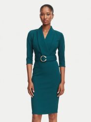 Rinascimento Sukienka koktajlowa CFC0131082003 Zielony ciemny Regular Fit. Zielone sukienki damskie Rinascimento, bez wzorów, z syntetyku, wizytowe, bez ramiączek. Za 784.99 zł.