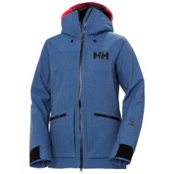 Damska kurtka narciarska Helly Hansen Powderqueen 3.0. Niebieskie kurtki damskie Helly Hansen, na zimę, bez wzorów, bez kaptura. W wyprzedaży za 1,669.50 zł.