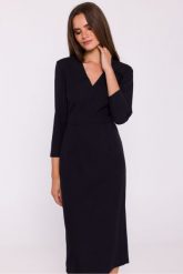 Elegancka sukienka ołówkowa z dekoltem V czarna. Czarne sukienki damskie Stylove, bez wzorów, z elastanu, eleganckie, bez ramiączek. Za 449.00 zł.