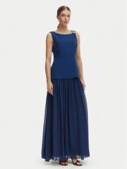 Rinascimento Sukienka wieczorowa CFC0020281002 Niebieski Slim Fit. Niebieskie sukienki damskie Rinascimento, bez wzorów, z syntetyku, wizytowe, bez ramiączek. Za 909.99 zł.