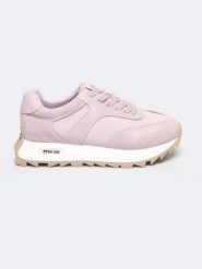 Sneakersy damskie ze skóry naturalnej fioletowe RR274900 501. Fioletowe obuwie sportowe damskie Big Star, ze skóry, bez zapięcia. W wyprzedaży za 199.99 zł.