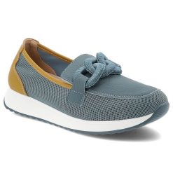Niebieskie Półbuty S.Barski Modne Obuwie Damskie. Niebieskie półbuty damskie S.BARSKI, z aplikacjami, z materiału, bez obcasa, bez zapięcia. Za 239.00 zł.