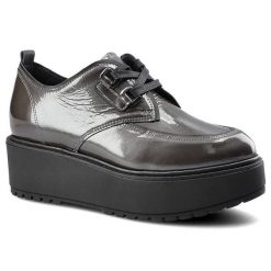 Szare Półbuty Chebello Damskie Buty Na Platformie. Szare półbuty damskie CheBello, bez wzorów, ze skóry, bez obcasa, na obcasie, bez zapięcia. Za 279.00 zł.