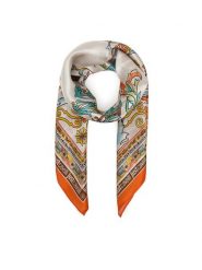 Just Cavalli Chusta 80RA2H01 ZG321 Czerwony. Czerwone chusty damskie Just Cavalli, bez wzorów, z jedwabiu. Za 409.99 zł.