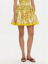 Dolce&Gabbana Spódnica mini F4CB1T HH5DV Żółty Regular Fit. Żółte spódnice damskie Dolce&Gabbana, bez wzorów, z bawełny, mini. Za 3,849.00 zł.
