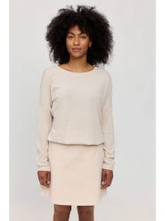 MAZINE Koszulka "Jersey Knit" w kolorze beżowym rozmiar: L. Brązowe bluzki damskie MAZINE, l, bez wzorów, z jersey, bez kołnierzyka, bez ramiączek. Za 105.38 zł.