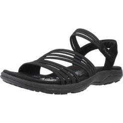 Sandały damskie Skechers Reggae Slim - Coffee. Czarne sandały damskie Skechers, bez wzorów, z materiału, bez obcasa, bez zapięcia. Za 242.99 zł.