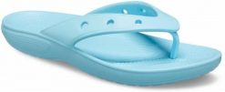 Japonki Dla Dorosłych Crocs Classic Flip. Niebieskie klapki damskie Crocs, bez wzorów, z materiału, bez obcasa, bez zapięcia. Za 97.99 zł.