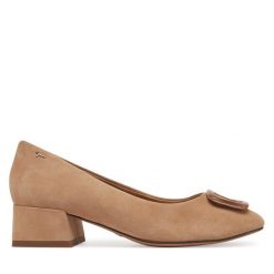 Czółenka Tamaris. Brązowe czółenka damskie Tamaris, bez wzorów, bez obcasa. Za 239.99 zł.