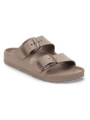 Birkenstock Klapki "Arizona Big Buckle" w kolorze szarobrązowym rozmiar: 41. Brązowe klapki damskie Birkenstock, bez wzorów, z otwartym noskiem, bez obcasa, bez zapięcia. Za 239.95 zł.