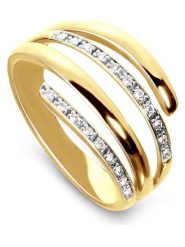DIA DIAMONDS Pozłacany pierścionek z diamentami rozmiar: 58. Żółte pierścionki damskie DIA DIAMONDS, z diamentem, pozłacane. Za 514.64 zł.
