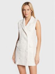 Glamorous Sukienka dzianinowa CK6798 Biały Regular Fit. Białe sukienki damskie Glamorous, bez wzorów, z dzianiny, bez ramiączek. Za 229.99 zł.