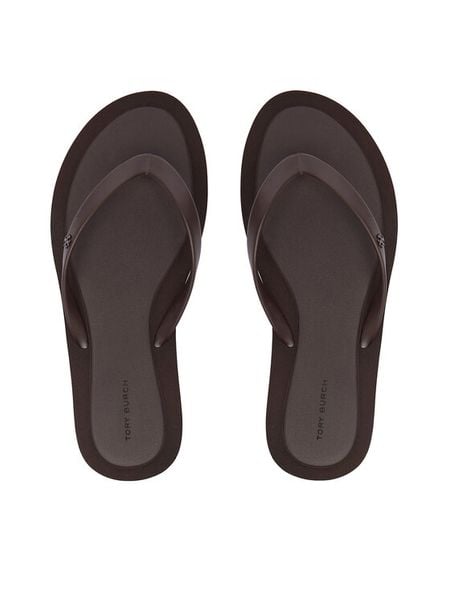 Tory Burch Japonki 162307 Brązowy. Brązowe klapki damskie Tory Burch, bez wzorów, z syntetyku, bez obcasa, bez zapięcia. Za 484.99 zł.