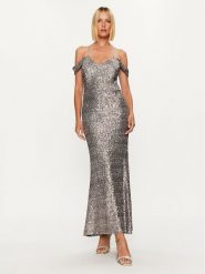 Rinascimento Sukienka wieczorowa CFC0115186003 Srebrny Regular Fit. Szare sukienki damskie Rinascimento, bez wzorów, z syntetyku, wizytowe, bez ramiączek. Za 1,209.00 zł.
