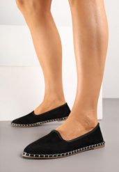 Czarne Espadryle Balerinki z Ozdobnymi Przeszyciami Firavione. Czarne espadryle damskie Born2be, bez wzorów, bez obcasa. Za 44.99 zł.