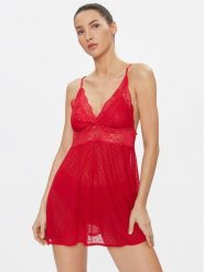 Hunkemöller Koszula nocna 173763 Czerwony Feminine Fit. Czerwone koszule nocne i halki Hunkemöller, bez wzorów, z syntetyku, bez ramiączek. Za 89.99 zł.