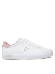 Lacoste Sneakersy Powercourt 7-49SFA0085 Biały. Białe obuwie sportowe damskie Lacoste, ze skóry, bez zapięcia. Za 319.99 zł.