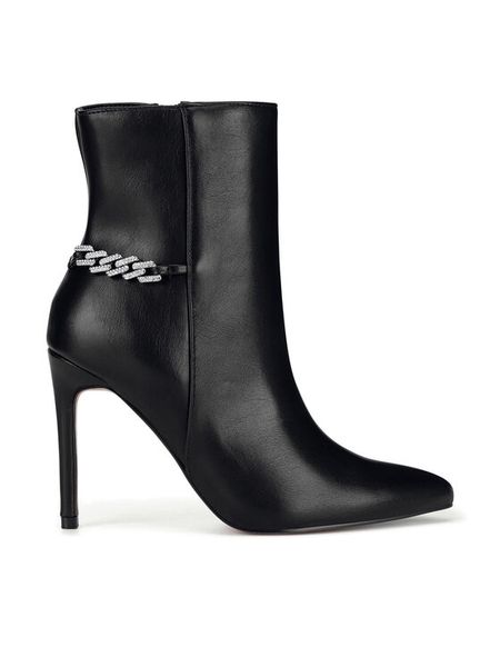 DeeZee Botki WYL3588-8 Czarny. Czarne botki damskie DeeZee, z materiału, bez obcasa, na szpilce, bez zapięcia. Za 199.99 zł.