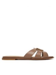 PINKO Klapki Milly 04 SD0463P001 Beżowy. Brązowe klapki damskie Pinko, bez wzorów, ze skóry, bez obcasa, bez zapięcia. Za 919.99 zł.