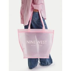 Torebka Nine West. Czerwone shopper bag Nine West, bez wzorów, bez dodatków. Za 79.99 zł.