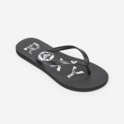 Japonki damskie Roxy To The Sea. Czarne klapki damskie Roxy, bez wzorów, z kauczuku, bez obcasa, bez zapięcia. Za 89.99 zł.