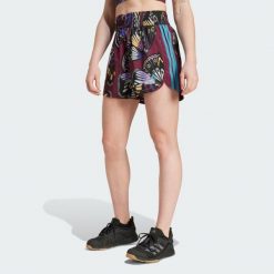 Szorty adidas X Farm Pacer. Czerwone spodenki sportowe damskie Adidas, uniwersalny, bez wzorów, z dzianiny, na fitness i siłownię. Za 174.35 zł.