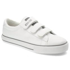 Białe Trampki Big Star Modne Buty Damskie. Białe trampki damskie Big Star, bez wzorów, ze skóry ekologicznej, bez zapięcia. Za 159.00 zł.