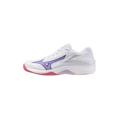 Damskie buty halowe Mizuno Thunder Blade Z. Białe obuwie sportowe damskie Mizuno, bez zapięcia, do biegania. Za 399.99 zł.