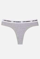 Szare Majtki Typu Stringi z Bawełną i Napisami Veza. Szare stringi Born2be, bez wzorów, z bawełny. Za 7.99 zł.