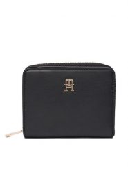 Tommy Hilfiger Portfel Th Icon Med Za Flap AW0AW17742 Czarny. Czarne portfele damskie Tommy Hilfiger, bez wzorów, ze skóry. Za 259.99 zł.
