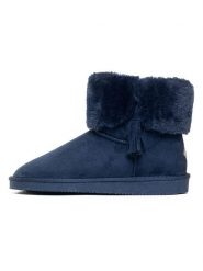 ISLAND BOOT Botki zimowe "Cinnamon" w kolorze granatowym rozmiar: 37. Niebieskie botki damskie Island Boot, na zimę, z materiału, bez obcasa, bez zapięcia. Za 122.96 zł.