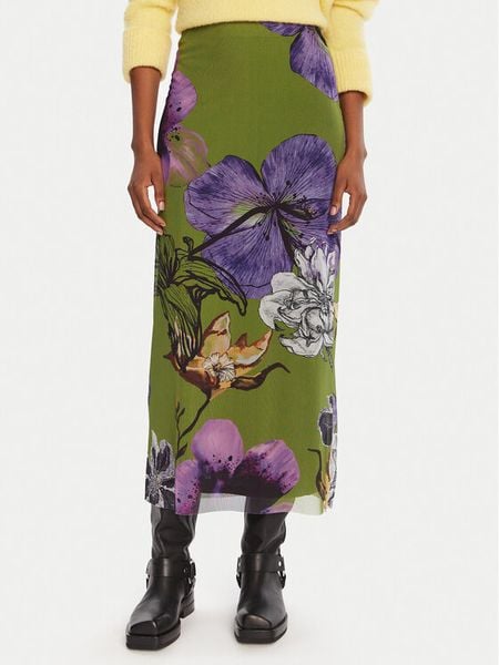 Desigual Spódnica maxi Tulleflowers Lacroix 25WWFK03 Zielony Regular Fit. Zielone spódnice damskie Desigual, m, bez wzorów, z syntetyku, maxi. Za 249.99 zł.