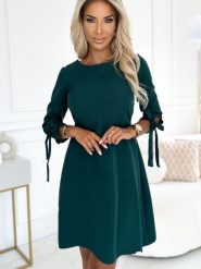 Sukienka Model Alice 195-11 Bottle Green - Numoco. Zielone sukienki damskie NUMOCO, bez wzorów, z elastanu, eleganckie, bez ramiączek. Za 251.77 zł.