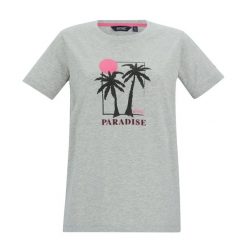 T-shirt Damski Palma Filandra VX Paradise. Szare t-shirty damskie Regatta, bez wzorów, bez kołnierzyka. Za 67.99 zł.