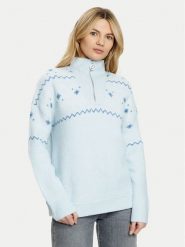 Guess Sweter W4PR1A Z3LQ0 Niebieski Regular Fit. Niebieskie swetry klasyczne damskie Guess, xs, z syntetyku, bez kołnierzyka. Za 269.99 zł.
