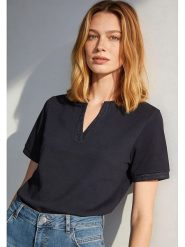 More & More Koszulka w kolorze granatowym rozmiar: 36. Niebieskie bluzki damskie More & More, bez wzorów, bez kołnierzyka, bez ramiączek. Za 130.99 zł.