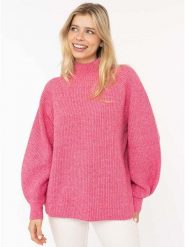 Zwillingsherz Sweter w kolorze różowym rozmiar: XL. Różowe swetry klasyczne damskie Zwillingsherz, xl, prążkowane, bez kołnierzyka. Za 193.24 zł.