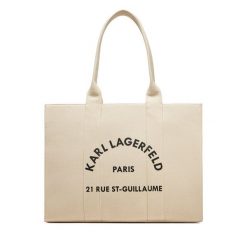 Torebka KARL LAGERFELD. Brązowe shopper bag KARL LAGERFELD, bez dodatków. Za 329.99 zł.