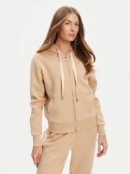 Guess Bluza W5YQ05 KBYE2 Beżowy Regular Fit. Brązowe bluzy damskie Guess, xxl, z aplikacjami, z syntetyku, bez kaptura. Za 299.99 zł.
