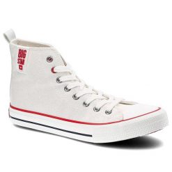 Białe Trampki Big Star Modne Buty Damskie Półbuty. Białe trampki damskie Big Star, bez wzorów, z materiału, bez zapięcia. Za 99.99 zł.