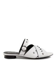 Gino Rossi Klapki Hoshi DLI771-CS4-0568-1100-0 Biały. Białe klapki damskie Gino Rossi, bez wzorów, ze skóry, bez obcasa, bez zapięcia. Za 369.99 zł.