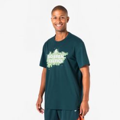 Koszulka do koszykówki unisex Tarmak NBA Celtics 900. Niebieskie bluzki damskie KIPSTA, l, bez wzorów, z materiału, sportowe, bez kołnierzyka, bez ramiączek. Za 79.99 zł.