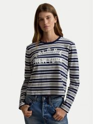 Polo Ralph Lauren Bluzka 211B17804001 Granatowy Regular Fit. Niebieskie bluzki damskie Polo Ralph Lauren, xl, bez wzorów, z bawełny, bez kołnierzyka, bez ramiączek. Za 549.99 zł.