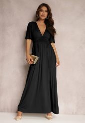 Czarna Sukienka Delsarte. Czarne sukienki damskie Renee, bez wzorów, eleganckie, bez ramiączek. W wyprzedaży za 159.99 zł.